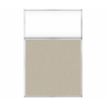 Versare Hush Panel Configurable Cubicle Partition 4' x 6' W/ Window Sand Fabric Clear Window 1850618-2